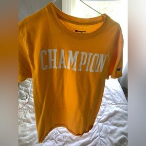 yellow champion tshirt